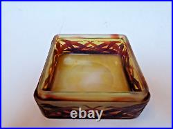 Gallé art nouveau bas de bonbonnière verre dégagé à l'acide n Daum pâte de verre Gallé art nouveau bas de bonbonnière verre dégagé à l'acide n Daum pâte de verre