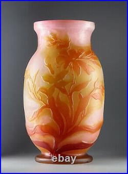 Gallé vase original art nouveau verre