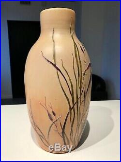 Grand Vase Algues De Legras Japonisant Art Nouveau Pate De Verre Grave A L'acide