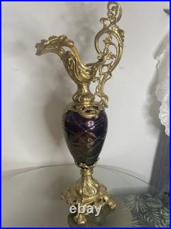 Grand Vase Irisé Aiguière Art Nouveau Pallme König & Habel