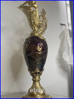 Grand Vase Irisé Aiguière Art Nouveau Pallme König & Habel