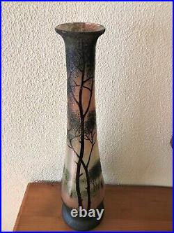 Grand vase balustre verre Art Nouveau Legras