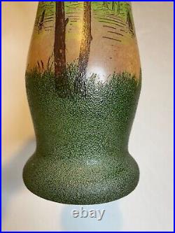 Grand vase balustre verre Art Nouveau Legras