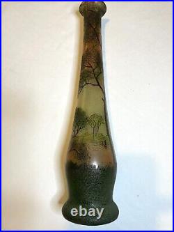 Grand vase balustre verre Art Nouveau Legras