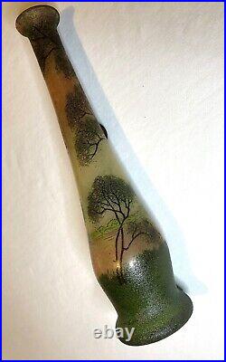 Grand vase balustre verre Art Nouveau Legras