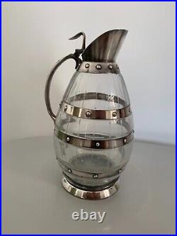 Gustave Serrurier Bovy pichet en métal argenté et verre pitcher art nouveau