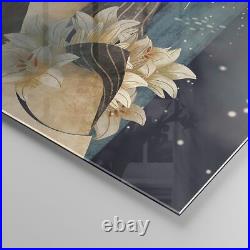 Impression sur Verre 80x120cm Tableaux Image Photo Surréaliste Femme Fleurs