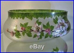 Jardinière / Vase Art Nouveau verre émaillé Baccarat Legras Choisy le Roi