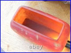 Jardinière Verre Marmoréen Art Nouveau Orange Ancienne Jugendstil