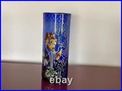 Joli vase en verre emaillé art nouveau, Legras