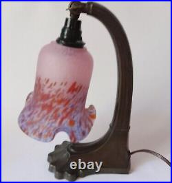 LAMPE ART NOUVEAU Pied métal Style GUIMARD avec PTE de VERRE1900