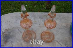LEGRAS Carafe flacon verre souflée émaillée décor fleurs 19EME LEGRAS Carafe flacon verre souflée émaillée décor fleurs 19EME