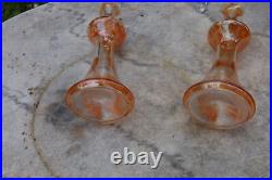 LEGRAS Carafe flacon verre souflée émaillée décor fleurs 19EME LEGRAS Carafe flacon verre souflée émaillée décor fleurs 19EME