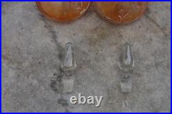 LEGRAS Carafe flacon verre souflée émaillée décor fleurs 19EME LEGRAS Carafe flacon verre souflée émaillée décor fleurs 19EME