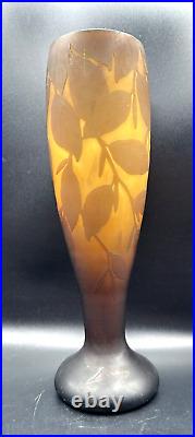 LORRAIN (DAUM) Vase art nouveau verre acide Gallé-Muller-Schneider