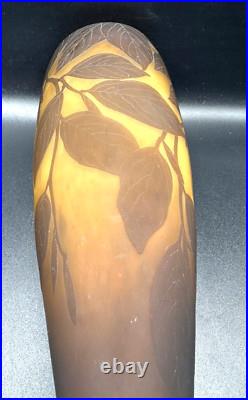 LORRAIN (DAUM) Vase art nouveau verre acide Gallé-Muller-Schneider