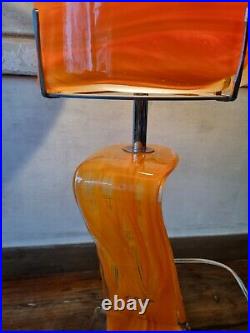 Lampe ART NOUVEAU LA ROCHERE série 1 design Orange verre CE 97 signé