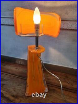 Lampe ART NOUVEAU LA ROCHERE série 1 design Orange verre CE 97 signé