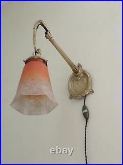 Lampe Applique Art Deco / Art Nouveau C. Ranc. Tulipe En Pate De Verre Schneider