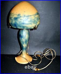 Lampe Champignon style ART NOUVEAU pied et globe en pâte de verre signé TIEF XXe