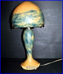 Lampe Champignon style ART NOUVEAU pied et globe en pâte de verre signé TIEF XXe