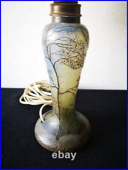 Lampe De Table Signée LEGRAS En Verre Art Nouveau TBE Années 1900