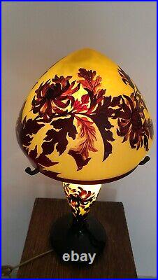 Lampe TIP GALLE Art Déco FLEURS pâte verre signée Art Nouveau? PETIT PRIX! 1