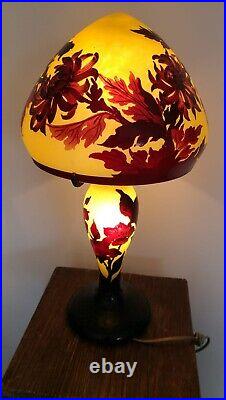 Lampe TIP SCHNEIDER Art Déco FLEURS pâte verre signée Art Nouveau? PETIT PRIX