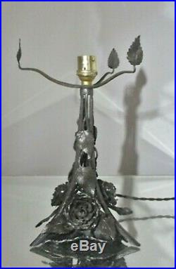 Lampe art nouveau / art déco fer forgé pâte de verre Degué ERA daum, muller