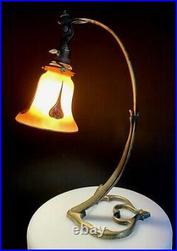 Lampe art nouveau-école de Nancy-bronze-pate de verre-schneider-Loetz-daum
