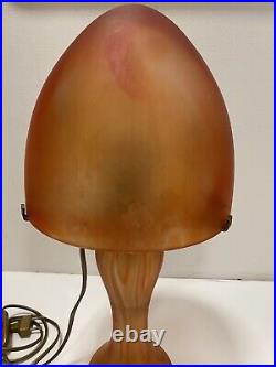 Lampe champignon en pâte de verre style Art Nouveau