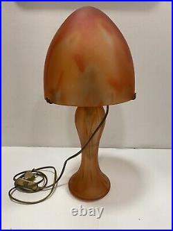 Lampe champignon en pâte de verre style Art Nouveau