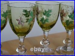 Legras 6 Anciens Verres Liqueur Verrerie Emaille Art Nouveau