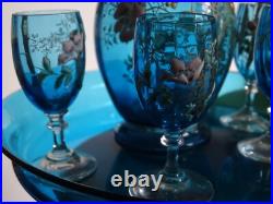 Legras Ancien Service A Liqueur Couleur Bleu Decor Florale Emaille Art Nouveau Legras Ancien Service A Liqueur Couleur Bleu Decor Florale Emaille Art Nouveau