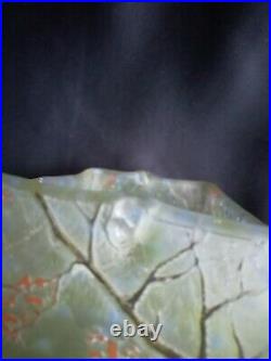 Legras Coupe en verre gravé à l'acide décor forêt perspective Art nouveau