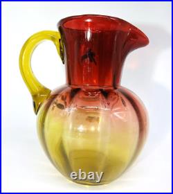 Legras Enamelled Glass Broc Pichet Carafe A Eau Orangeade Legras Emaillé Fleurs