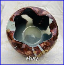 Legras Gold Enamelled Opalescent Glass Vase Opaline Emaille Or 19eme Louis XV Legras Gold Enamelled Opalescent Glass Vase Opaline Emaille Or 19eme Louis XV