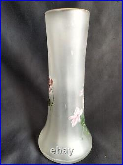 Legras/Montjoye / Paire de vases en verre émaillé aux violettes / Art Nouveau