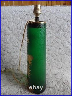 Legras ancien pied de lampe verre granité vert chardon art nouveau