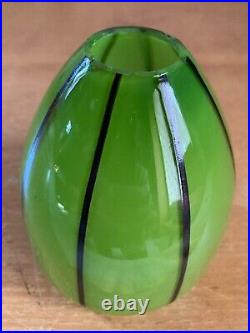 Lot 4 Tulipes Verre Cristal Vert Noir 1900 Glass Shade Was Benson Art Nouveau