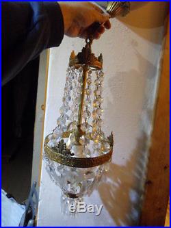 Lustre lampe suspension lamp a pampilles verre cristal! Style montgolfiere
