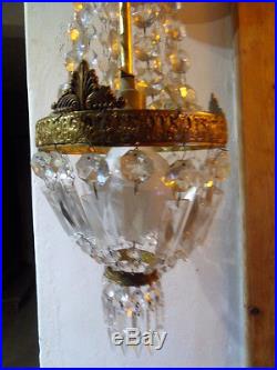Lustre lampe suspension lamp a pampilles verre cristal! Style montgolfiere