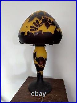 MAGNIFIQUE Lampe champignon SCHNEIDER TIP pâte de verre Art nouveau Fleurs