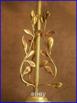 Magnifiq Lustre Bronze Art Nouveau Verrerie Gravé A L'acide Daum Baccarat