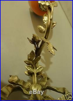 @ Magnifique Applique En Bronze Style Louis XVI Avec Tulipe Pate De Verre Signee