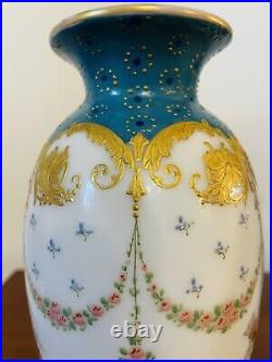 Magnifique Paire de Vase en verre opalin époque Art Nouveau Production Legras