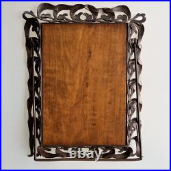 Miroir à poser Art Nouveau Cadre bronze Verre biseauté Haut. 35 Cm