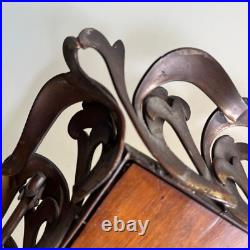 Miroir à poser Art Nouveau Cadre bronze Verre biseauté Haut. 35 Cm