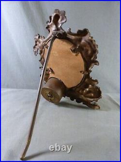 Miroir de Table Art Nouveau avec une petite pendule style Rococo, verre biseauté