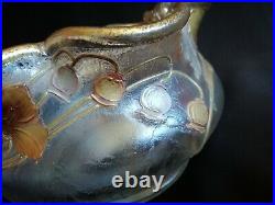 Montjoye/Legras Vase verre givré doré et dégagé à l'acide Art nouveau pavots